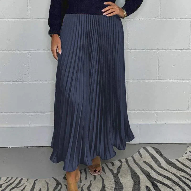Miranda | Elegante y bonito vestido plisado con cuello redondo para mujer