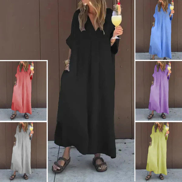 Luna™ | Vestido ancho con cuello en V