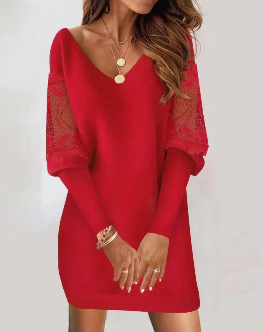 Malvina - Vestido elegante con detalle de encaje