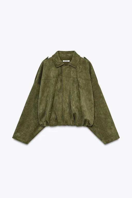 Sofía / Chaqueta de Ante con Estilo Aviador