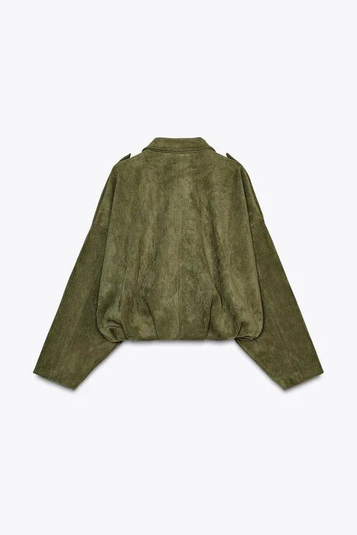 Sofía / Chaqueta de Ante con Estilo Aviador