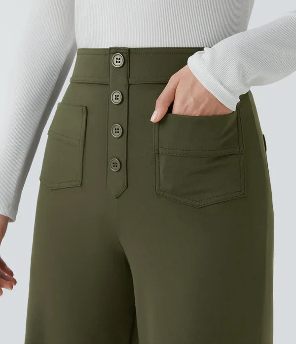 Jade- Pantalones elásticos de cintura alta