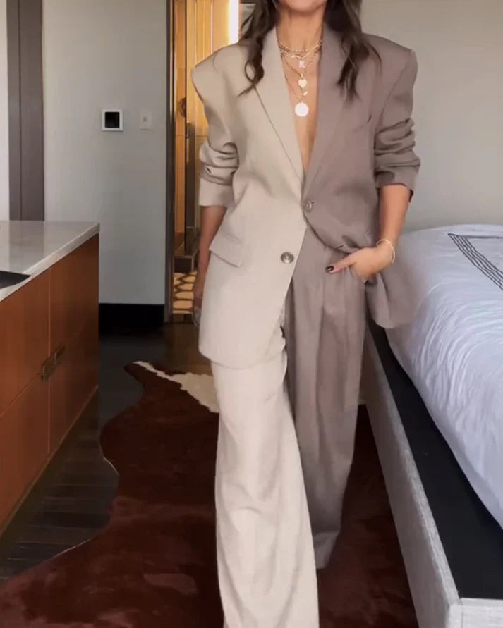 Penélope - Conjunto bicolor estilo vanguardista
