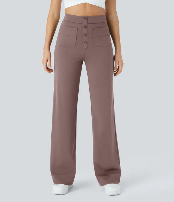 Jade- Pantalones elásticos de cintura alta