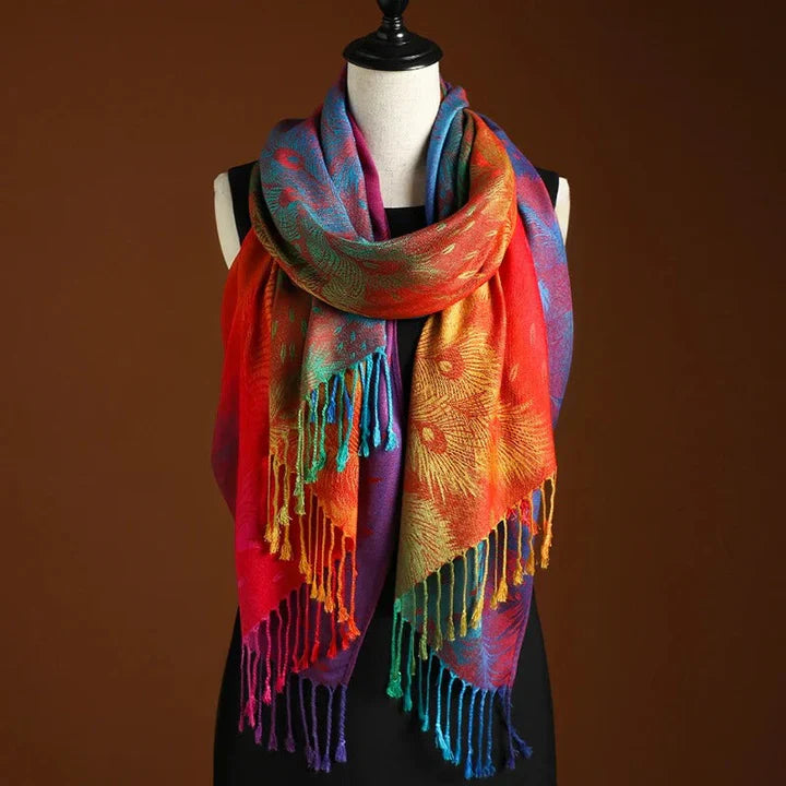 Malena - Bufanda multicolor con degradado artístico