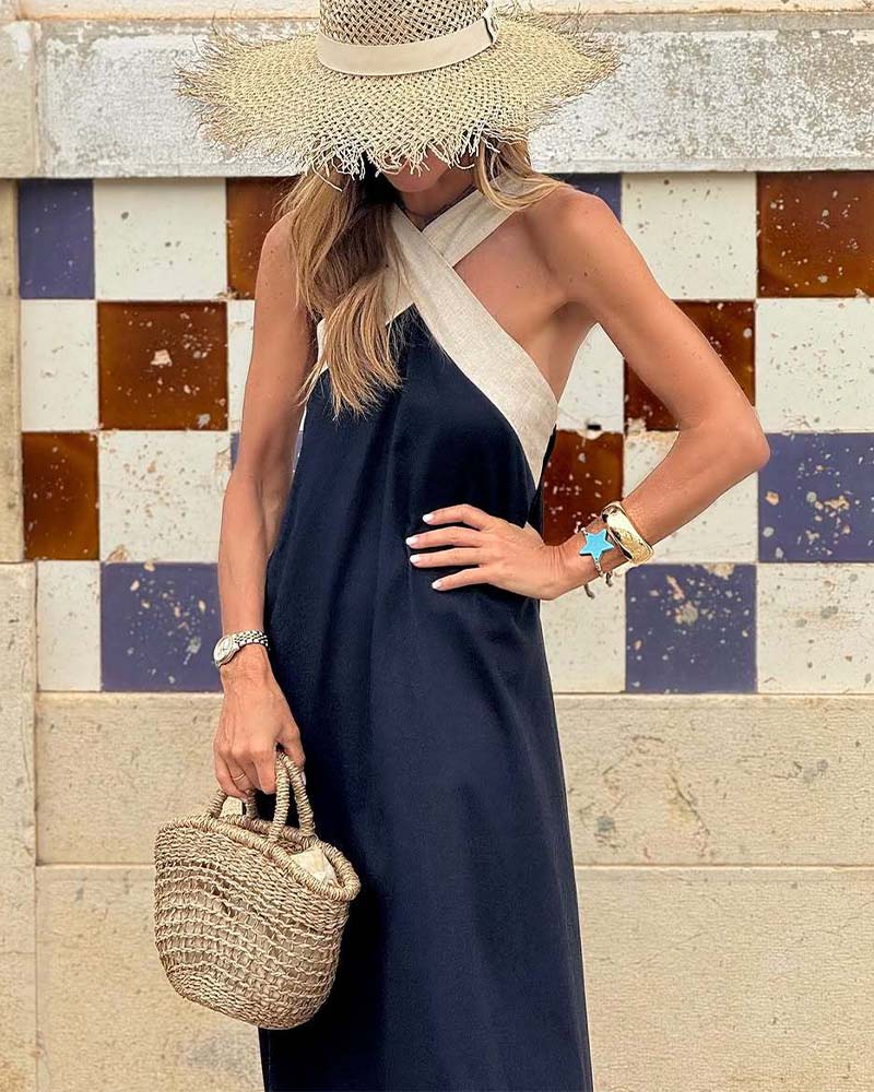SIENA | Elegante vestido sin espalda con cuello cruzado de moda