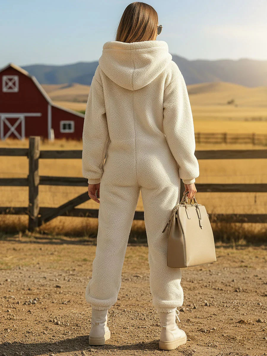 Alma - Mono polar holgado con capucha y cremallera