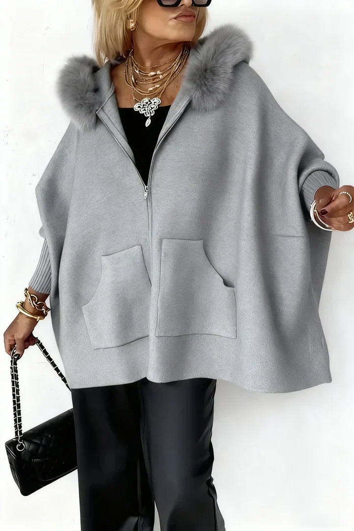 Lirio - Chaqueta con capucha y detalles de pelo