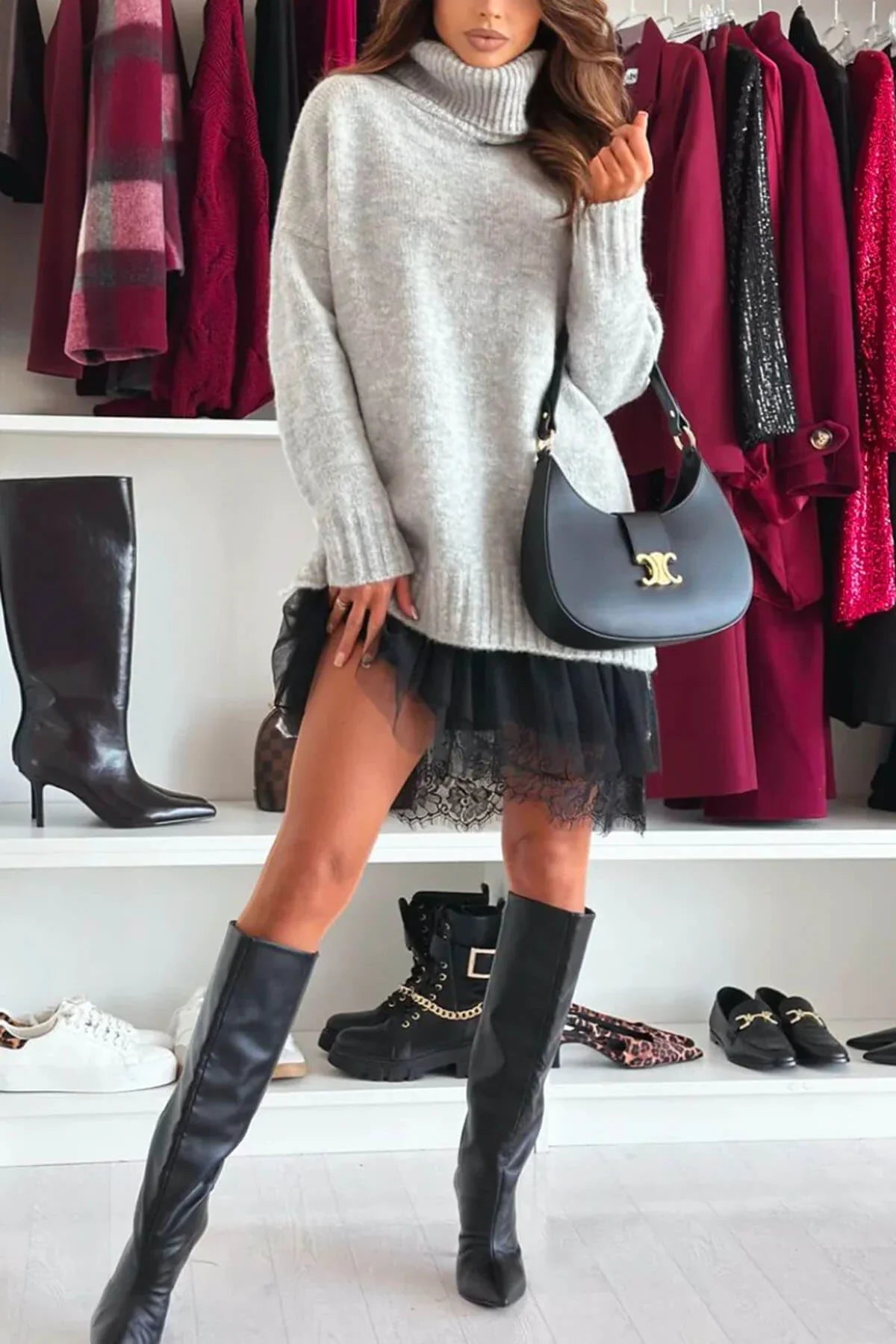 Celina – Conjunto de jersey y vestido