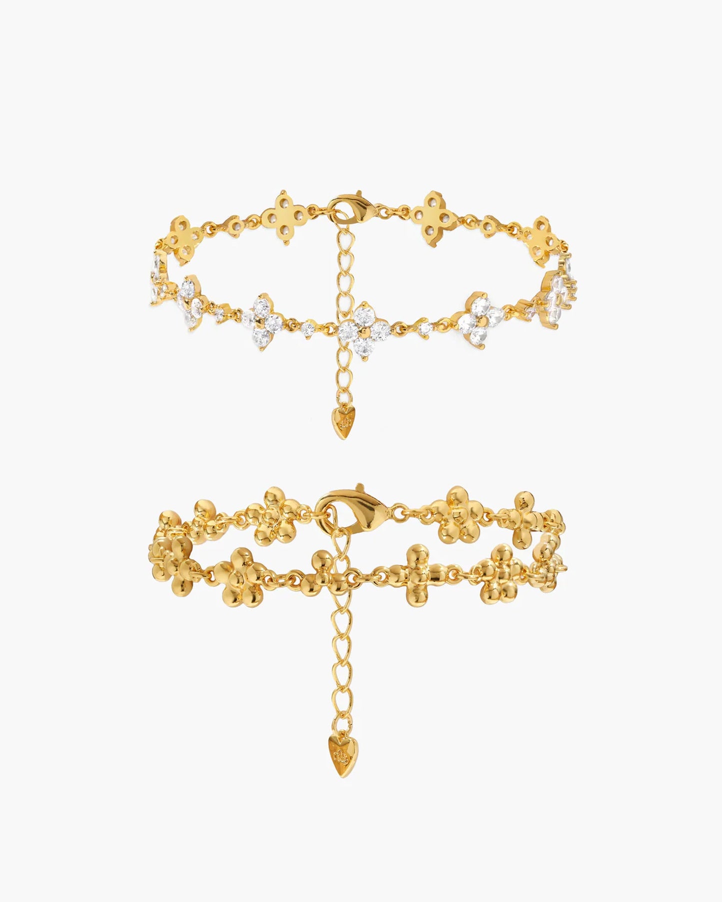 Margarita | Pulsera Flor en Latón Chapado