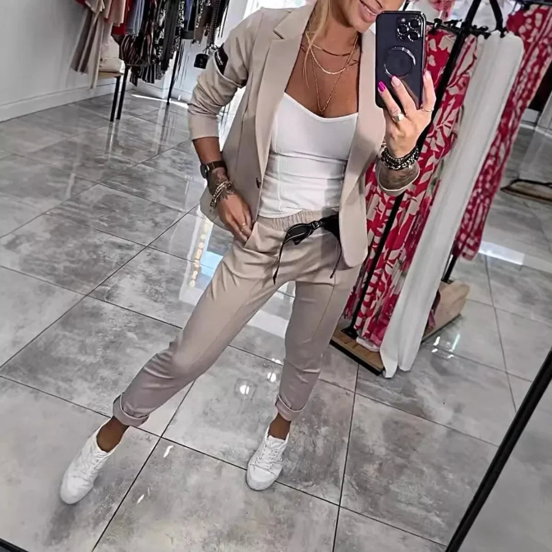 Ginebra - Traje de chaqueta y pantalón para mujer