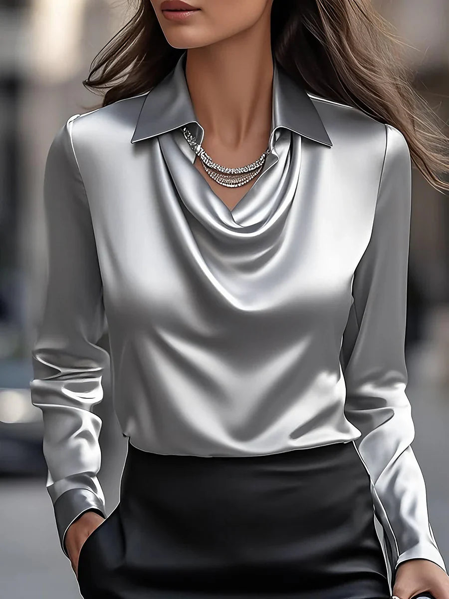 Ester | Blusa elegante con cuello drapeado