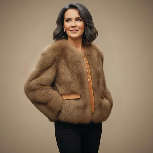 Aurelia - Chaqueta corta efecto piel de zorro