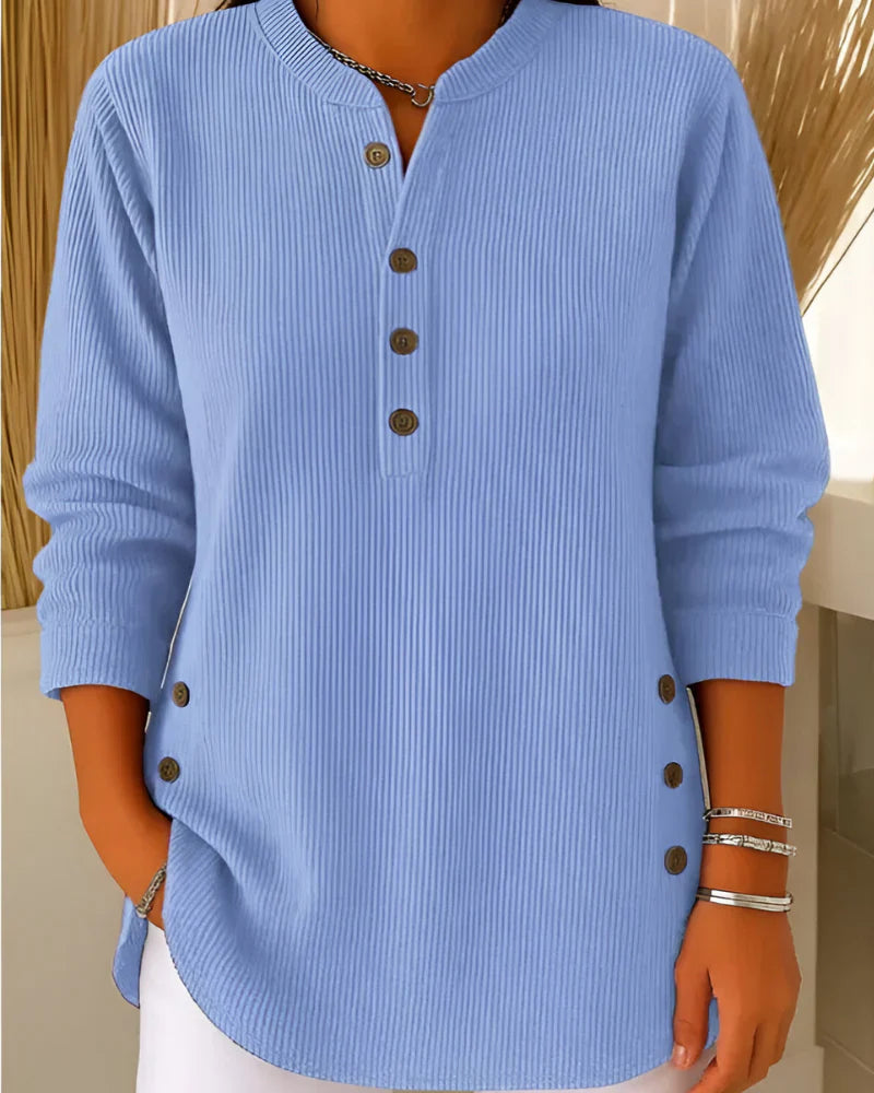 Neris - Blusa de punto moderno de manga larga