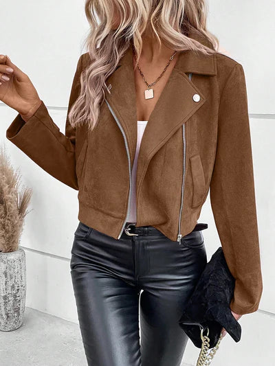Olivia - Chaqueta de ante corta y elegante