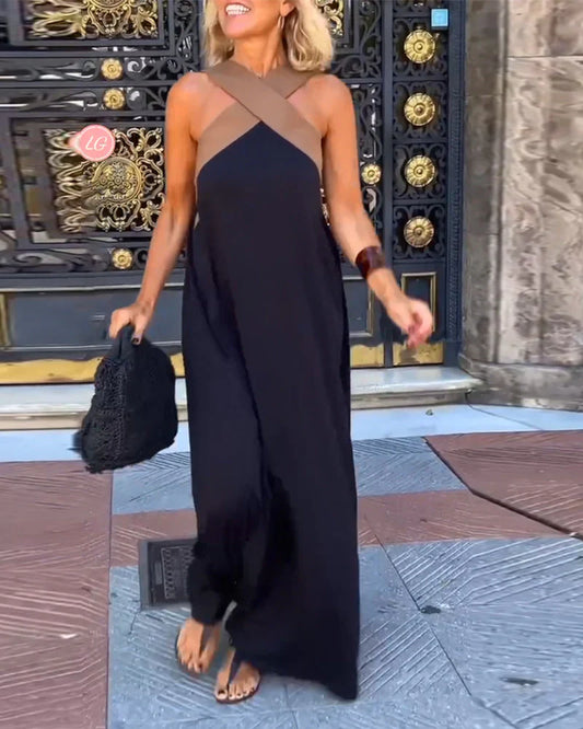 SIENA | Elegante vestido sin espalda con cuello cruzado de moda
