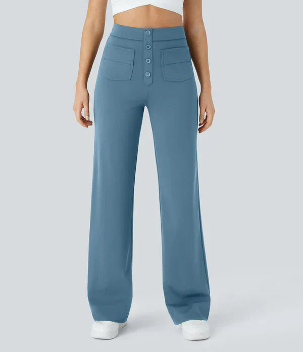 Jade- Pantalones elásticos de cintura alta