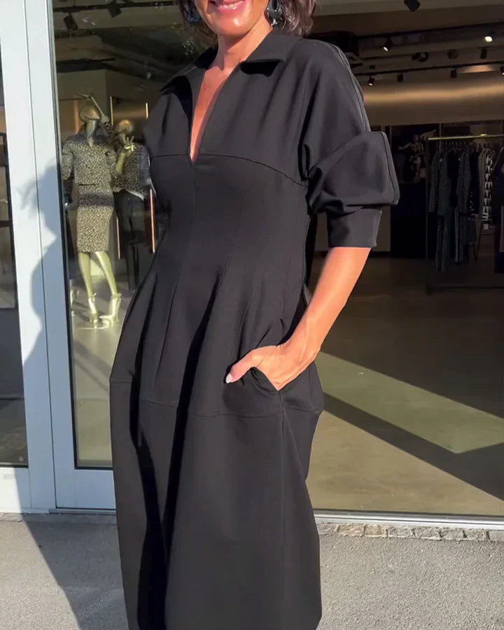Carmen™ Vestido Esencial de Primavera con Cuello en V