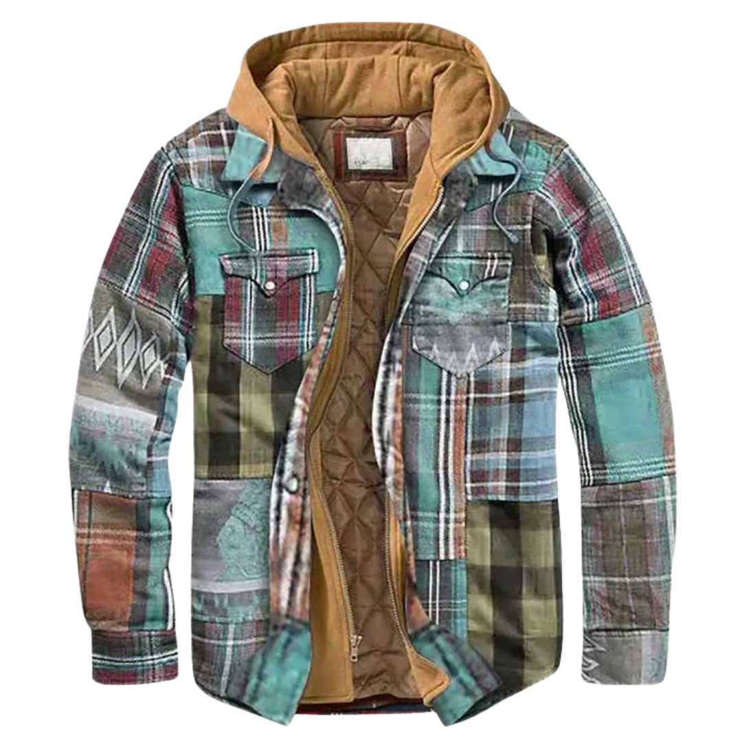MONTARO™ | CHALECO DE PATCHWORK ESTAMPADO CUADROS