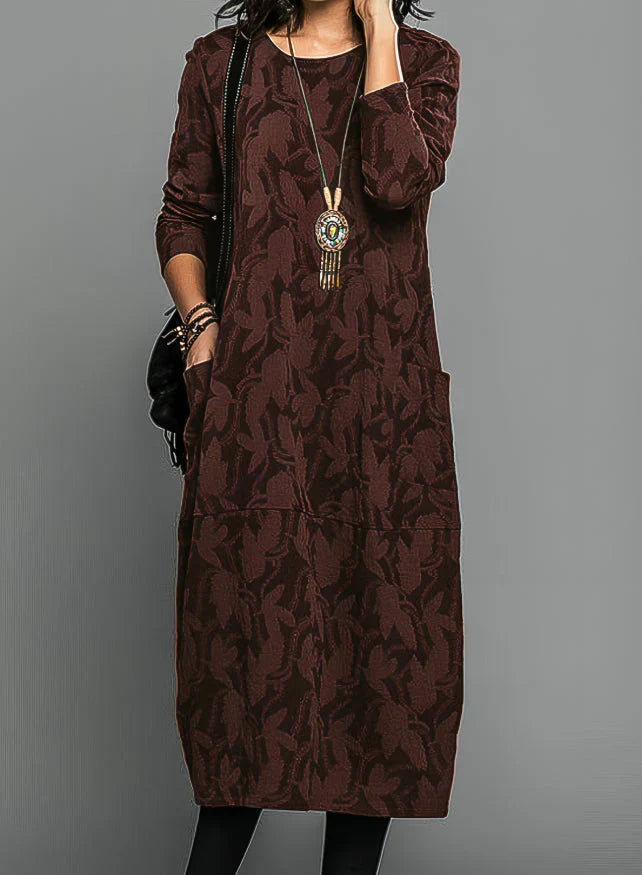 Casia - Vestido informal con cuello redondo