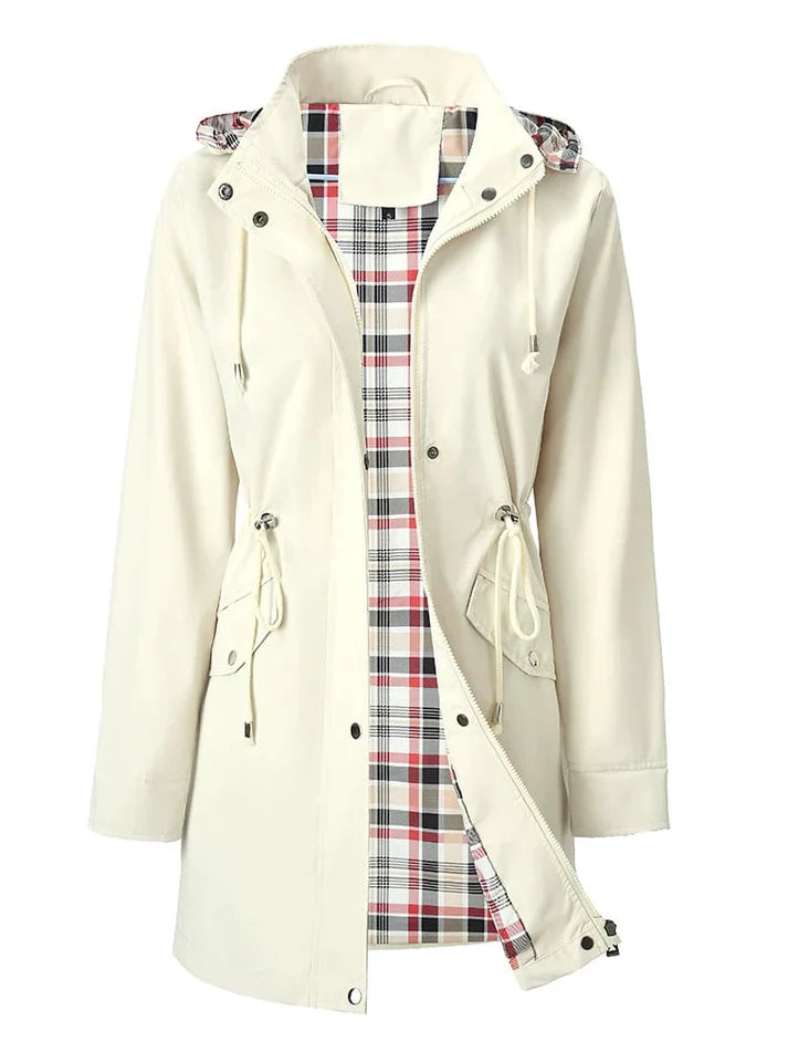Eva - Chaqueta impermeable con interior de cuadros