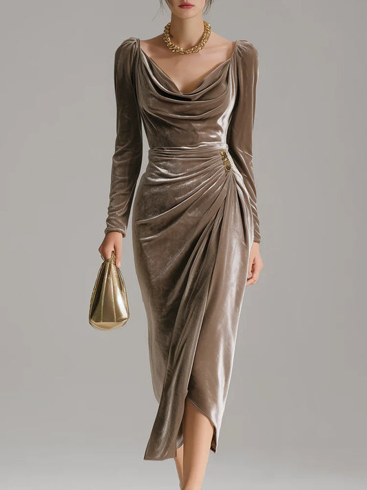 Bianca - Elegante vestido midi de terciopelo