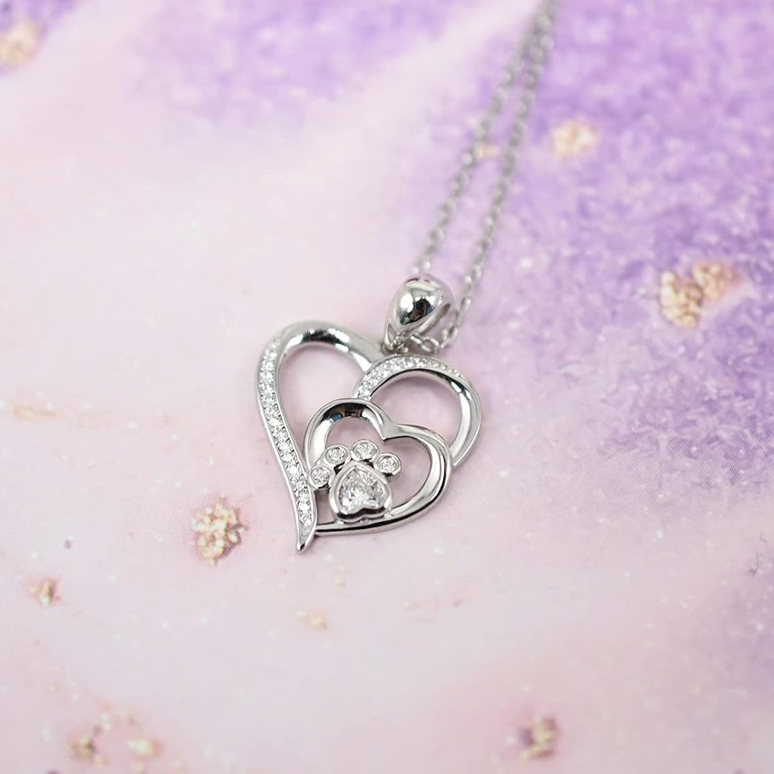 Lealtad | Collar Doble Corazón con Huella
