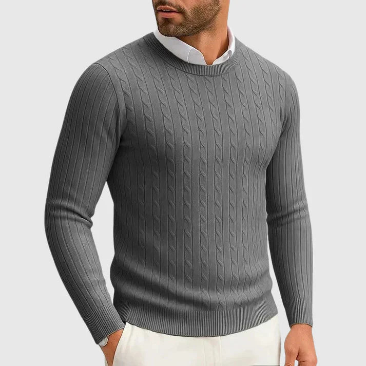 Aron | Jersey de Punto Trenzado Esencial para Hombre