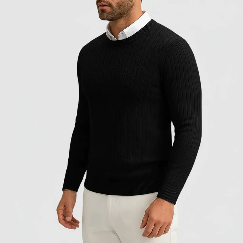 Aron | Jersey de Punto Trenzado Esencial para Hombre