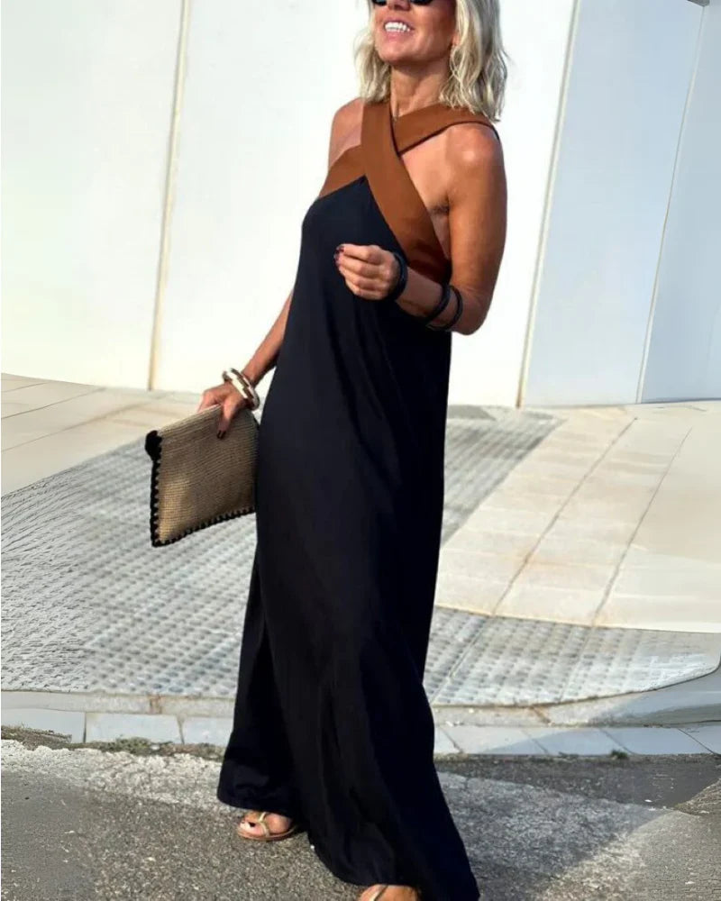 SIENA | Elegante vestido sin espalda con cuello cruzado de moda