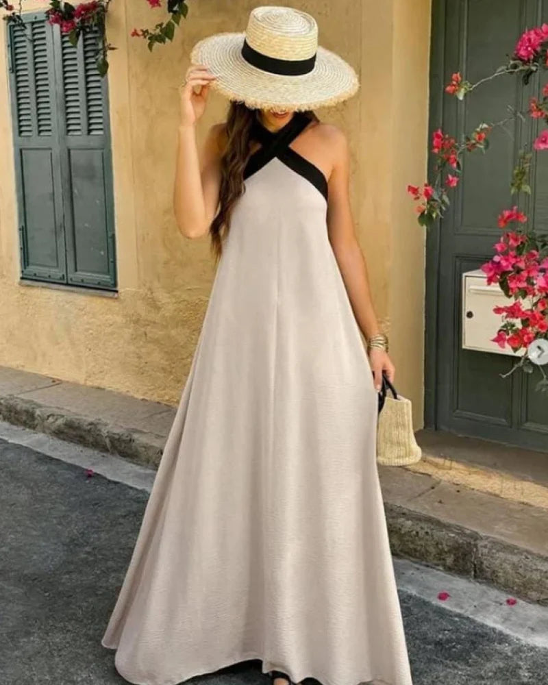 SIENA | Elegante vestido sin espalda con cuello cruzado de moda