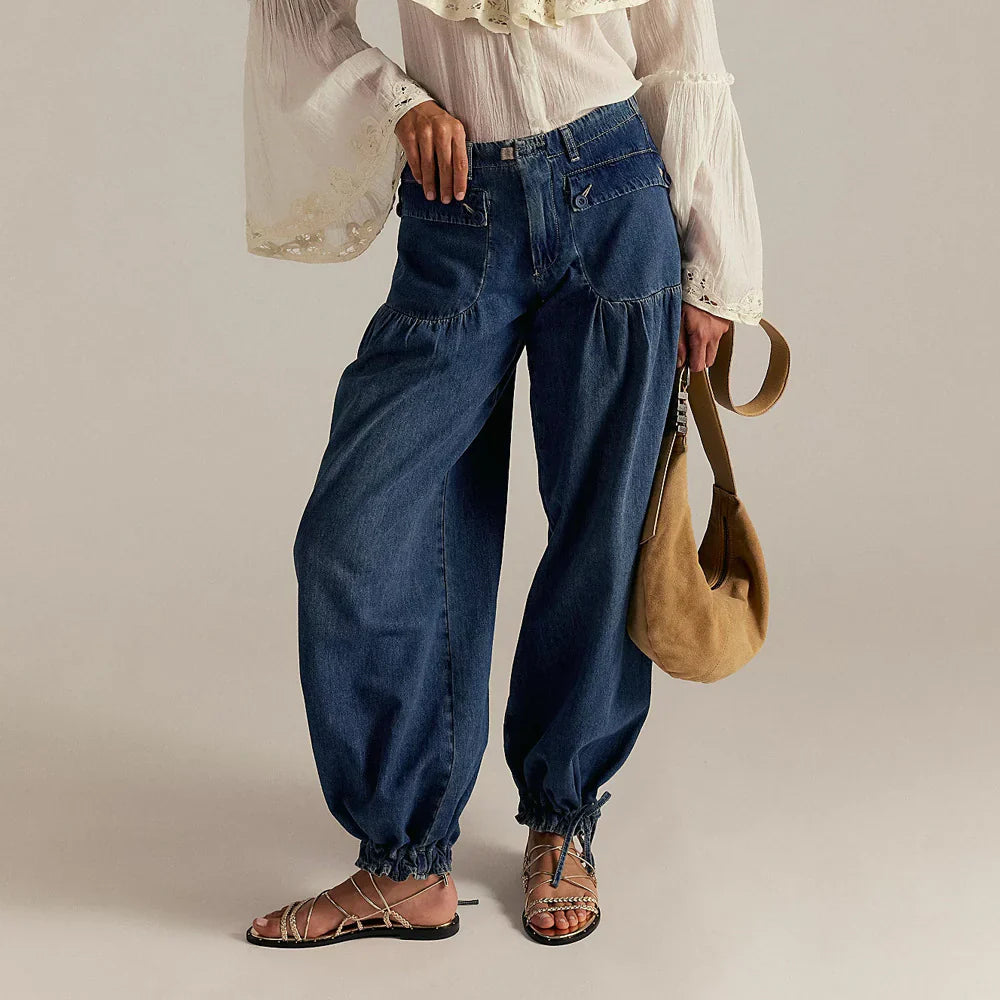 Nova Jeans - Pantalones boho de corte holgado