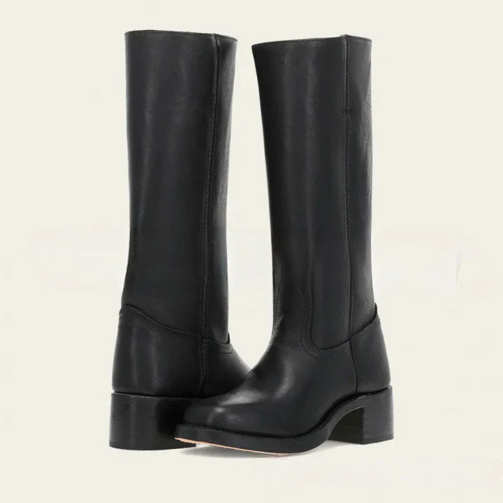 Flora - Botas retro de cuero