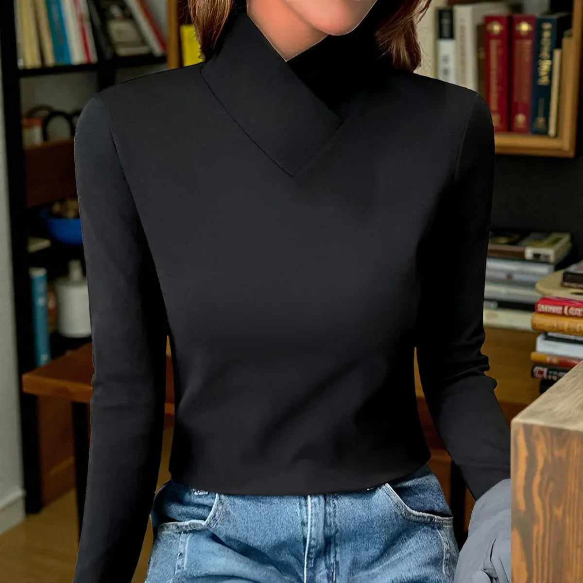 Estella – Jersey de cuello alto elegante