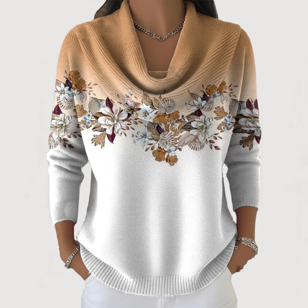 Alora |  Suéter floral con escote suave