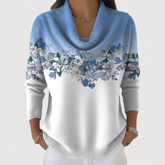 Alora |  Suéter floral con escote suave