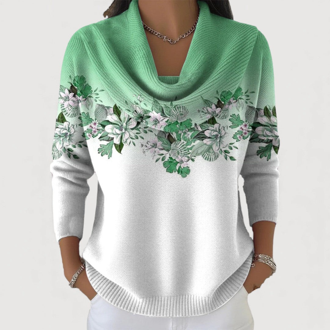 Alora |  Suéter floral con escote suave