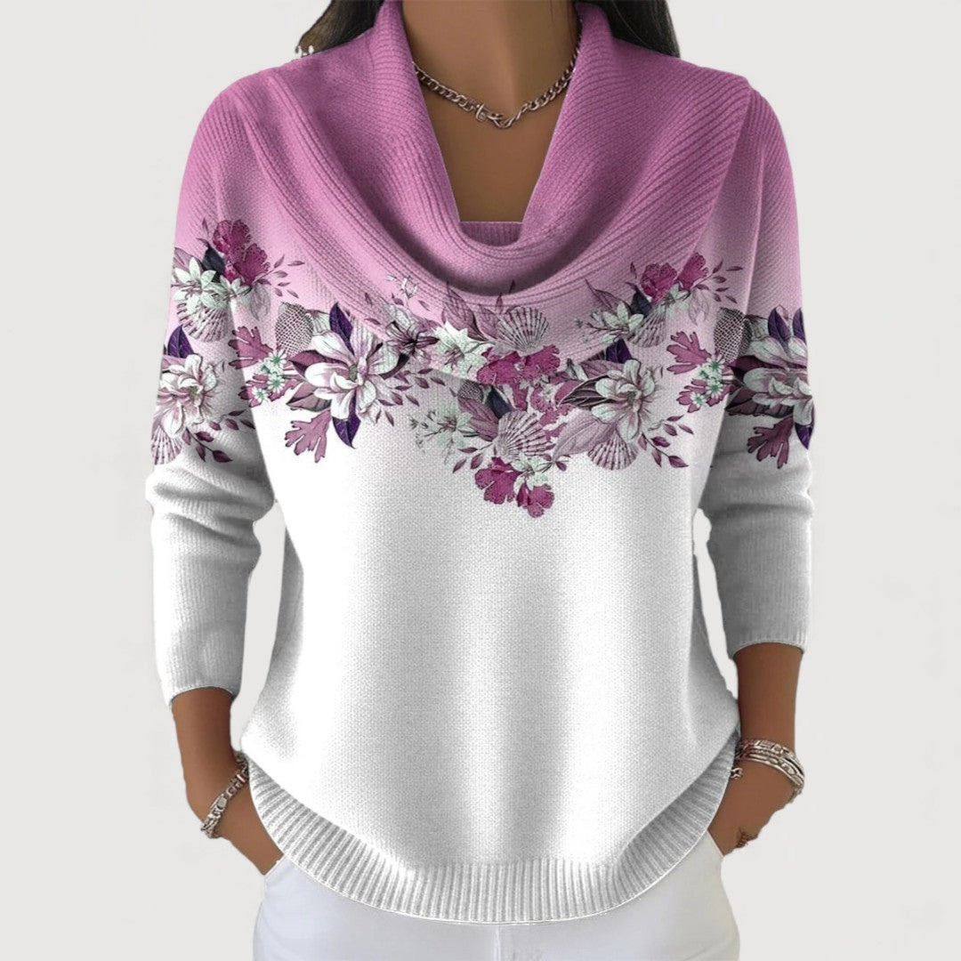 Alora |  Suéter floral con escote suave