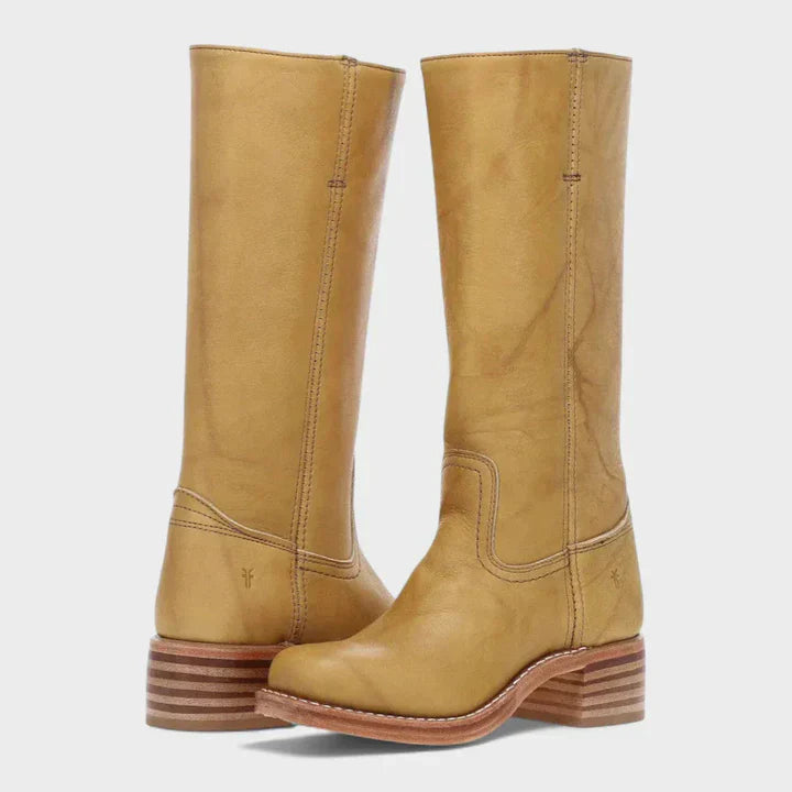 Flora - Botas retro de cuero