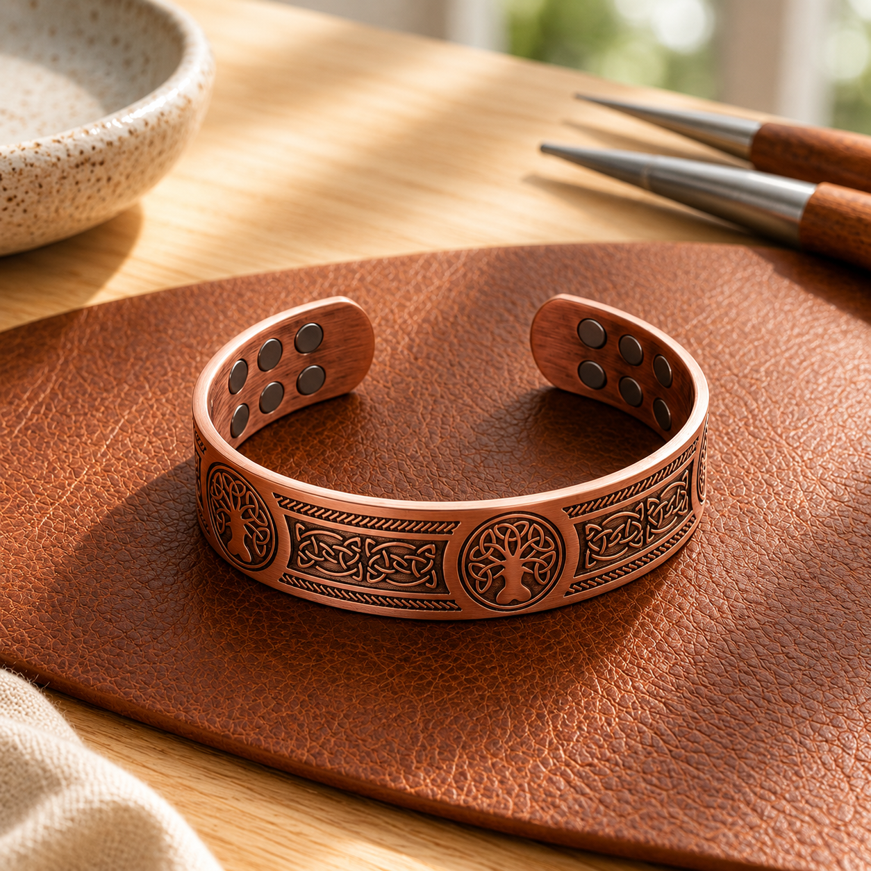 Raíz - pulsera de cobre con árbol de la vida