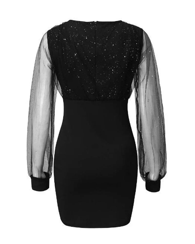 Eneya - Vestido elegante con mangas de malla