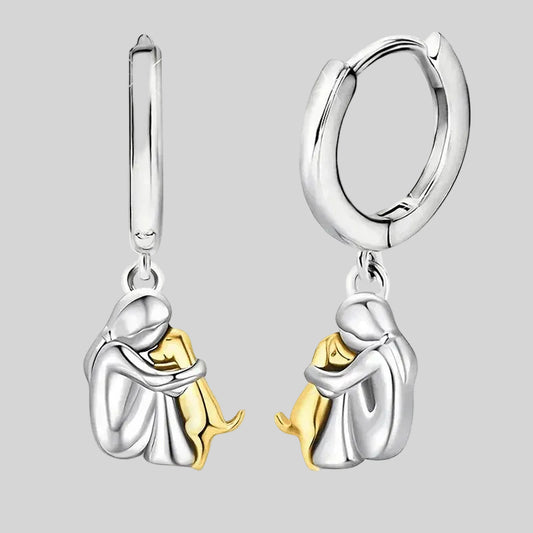 Soulmate - argollas de plata con escena de amor canino