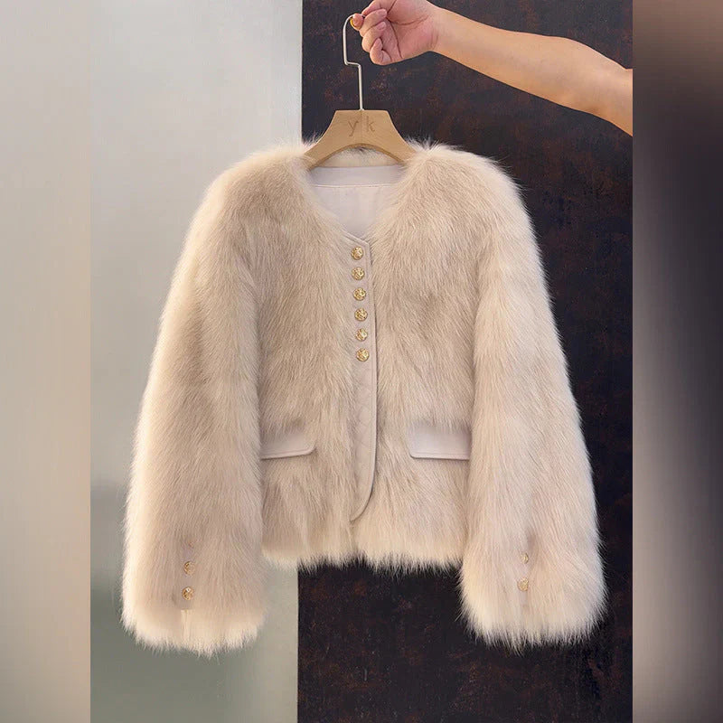 Aurelia - Chaqueta corta efecto piel de zorro