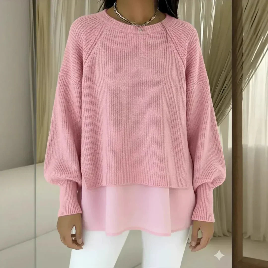 Araceli – Jersey casual elegante de punto acanalado