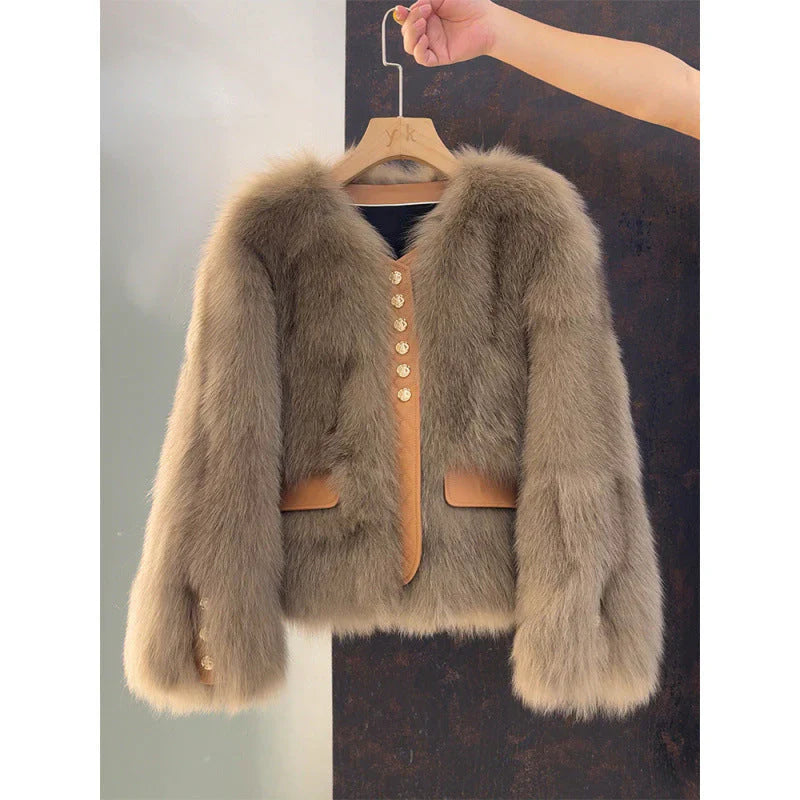 Aurelia - Chaqueta corta efecto piel de zorro
