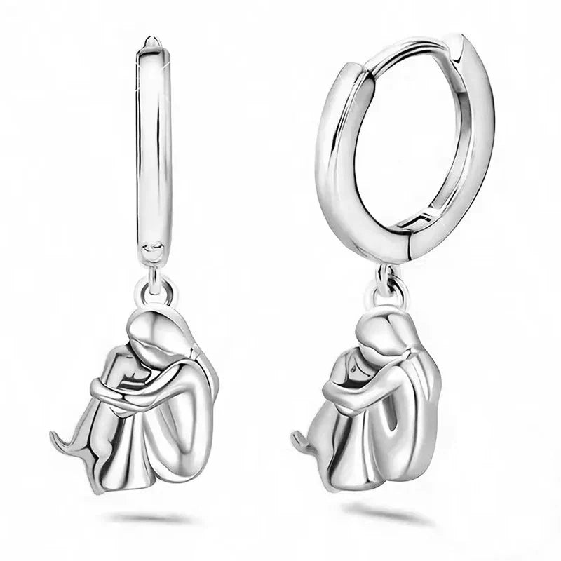 Soulmate | Argollas de Plata con Escena de Amor Canino