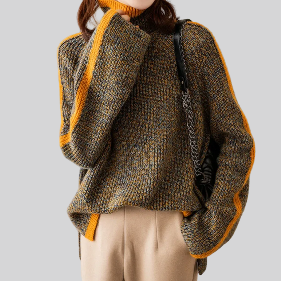 Camila | El Turtleneck con Detalles Oro