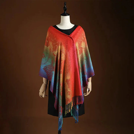 Malena - Bufanda multicolor con degradado artístico