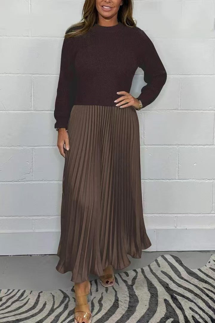 Miranda | Elegante y bonito vestido plisado con cuello redondo para mujer