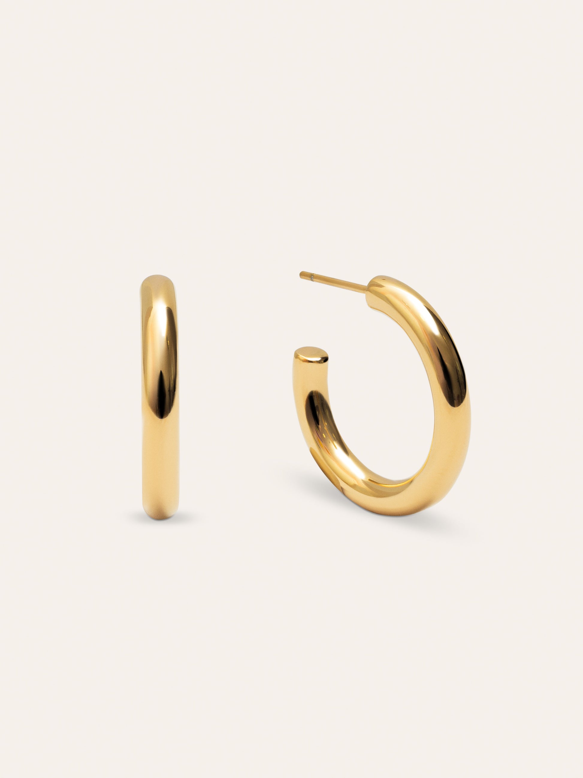 Aitana - pendientes de aro en acero bañado en oro 18k